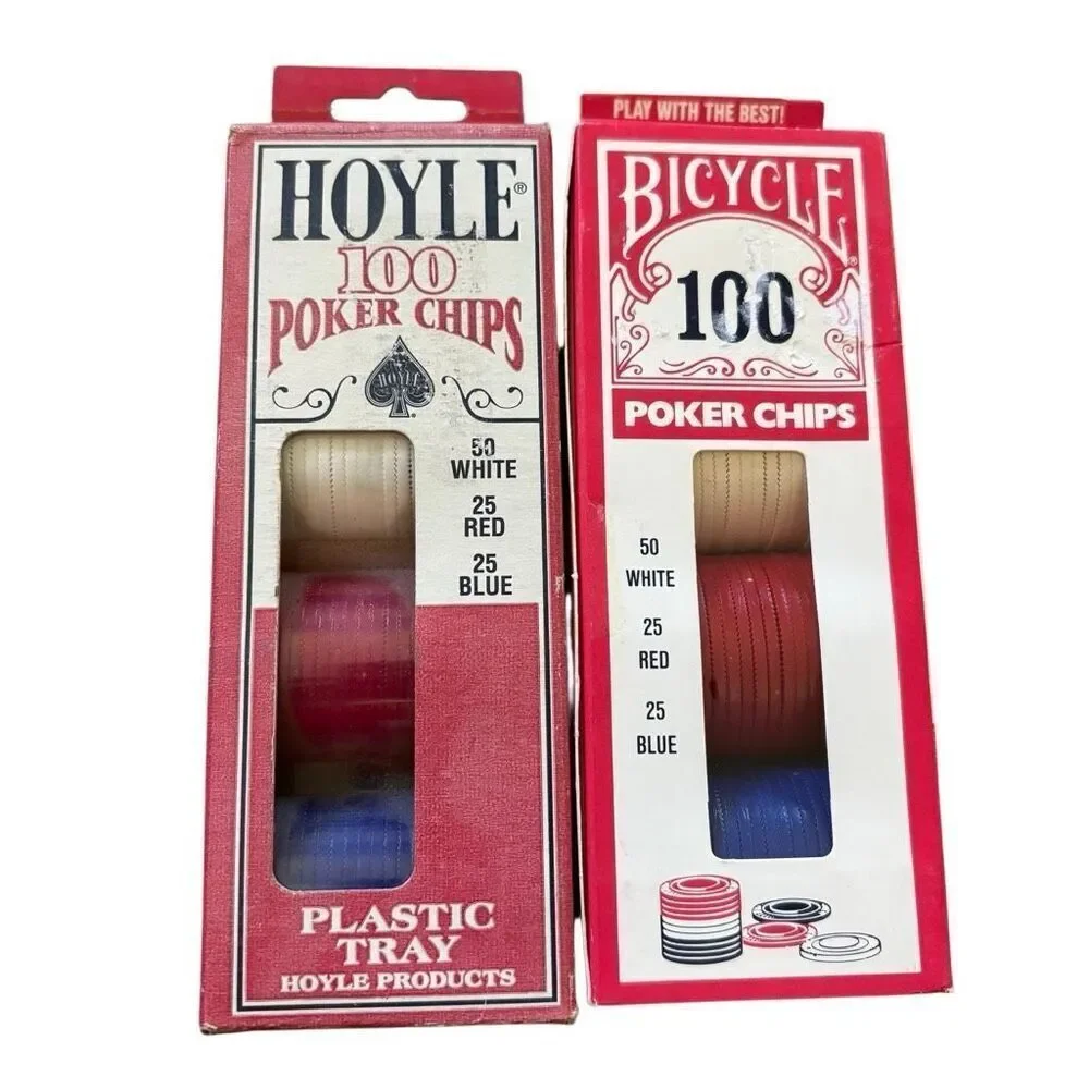 2 Vintage Boxes Of Poler Chips Bicycle Hoyle *New*